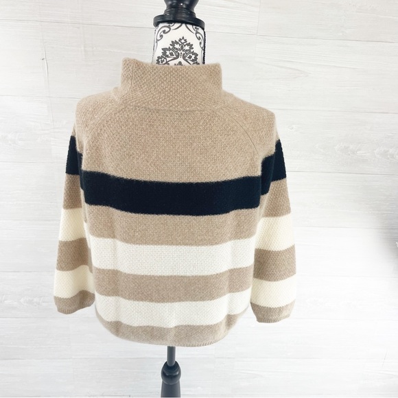 MaxMara Striped Mock Turtleneck Cashmere Sweater. Beautiful! - Picture 3 of 7